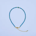 24K Gold Filled 2mm Blue Multifaceted Gemstone 9 Inch Anklet Bracelet | WA-2947