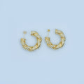 24K Gold Filled 30mm Twisted Croissant Geometric C-Shaped Hoop Earrings