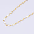 24K Gold Filled 3.5mm Geometric Curved Link Unfinished Chain by Yard in Gold & Silver | Roll-2011 Roll-2012