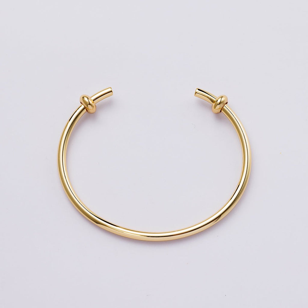 24K Gold Filled 3mm Minimalist Classic Cuff Slide Bracelet | WA-04259