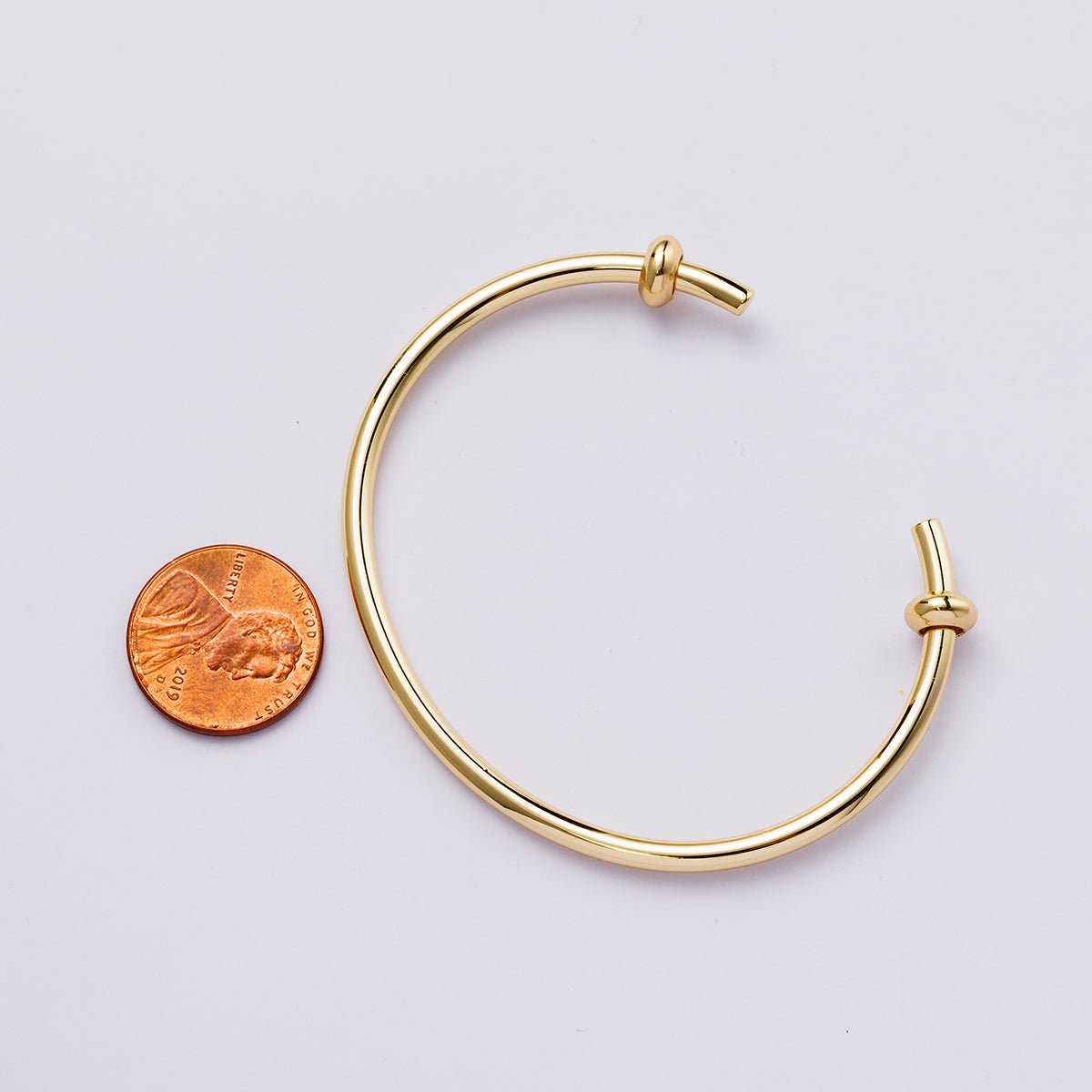 24K Gold Filled 3mm Minimalist Classic Cuff Slide Bracelet | WA-04259