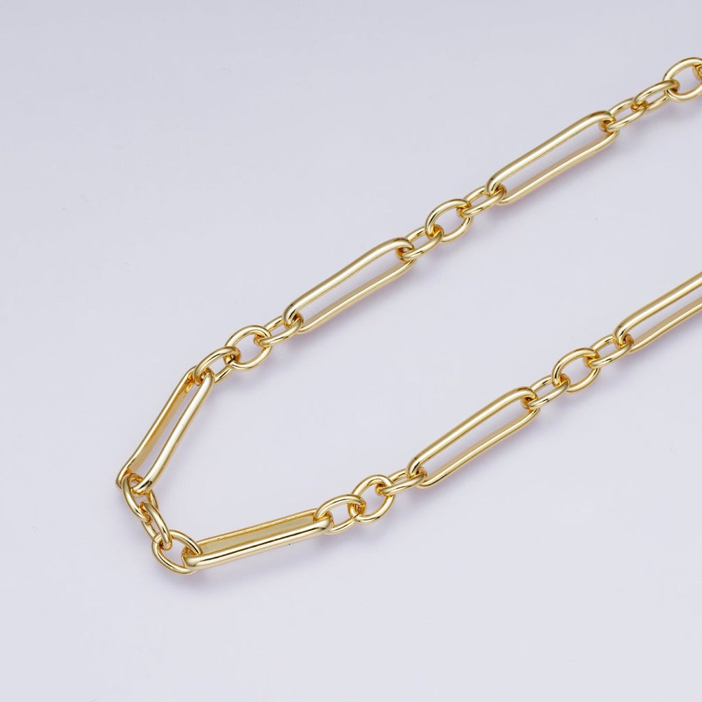 24K Gold Filled 4.8mm Minimalist Cable Paperclip Unfinished Chain by Yard | Roll-01858
