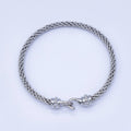 24K Gold Filled 4mm Twisted Rope Mixed Metal Bangle Bracelet Men Woman Jewelry | WA-03891