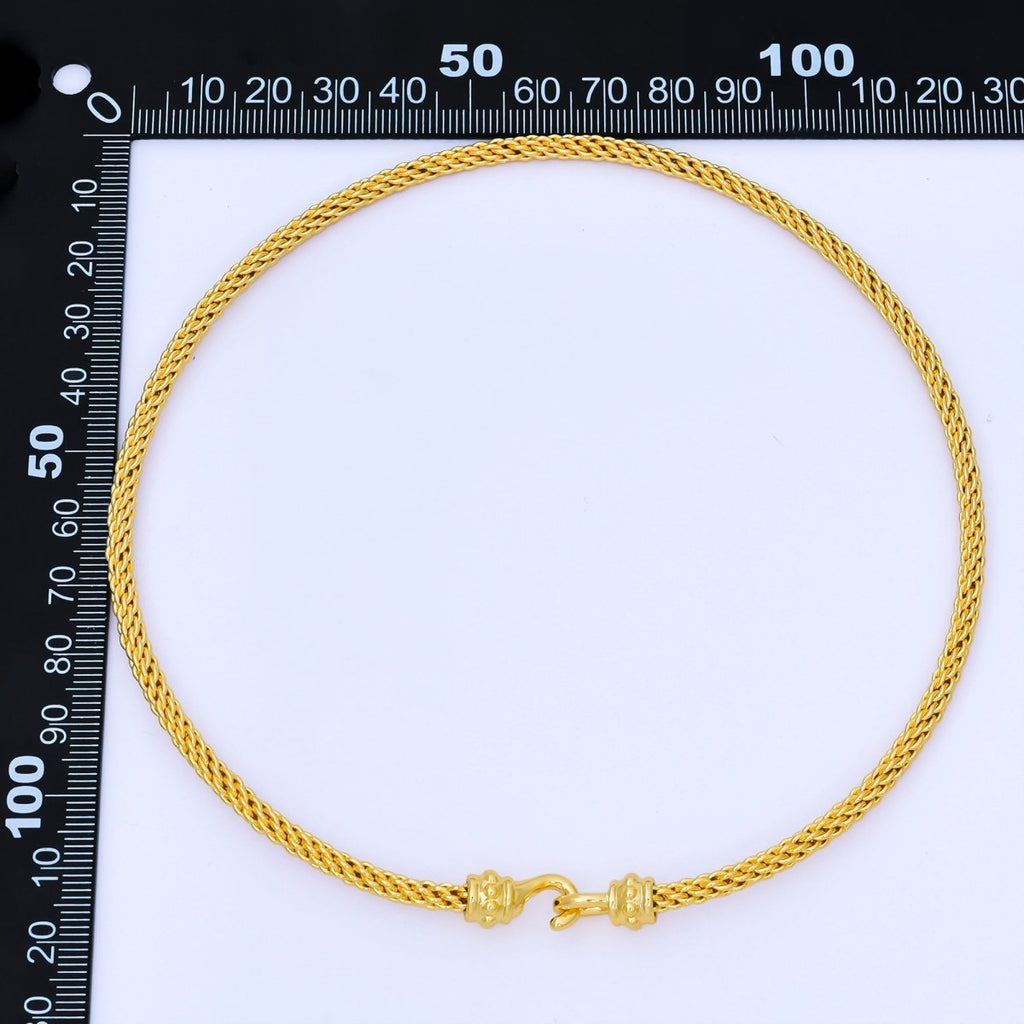 24K Gold Filled 4mm Twisted Rope Mixed Metal Necklace | WA-3898