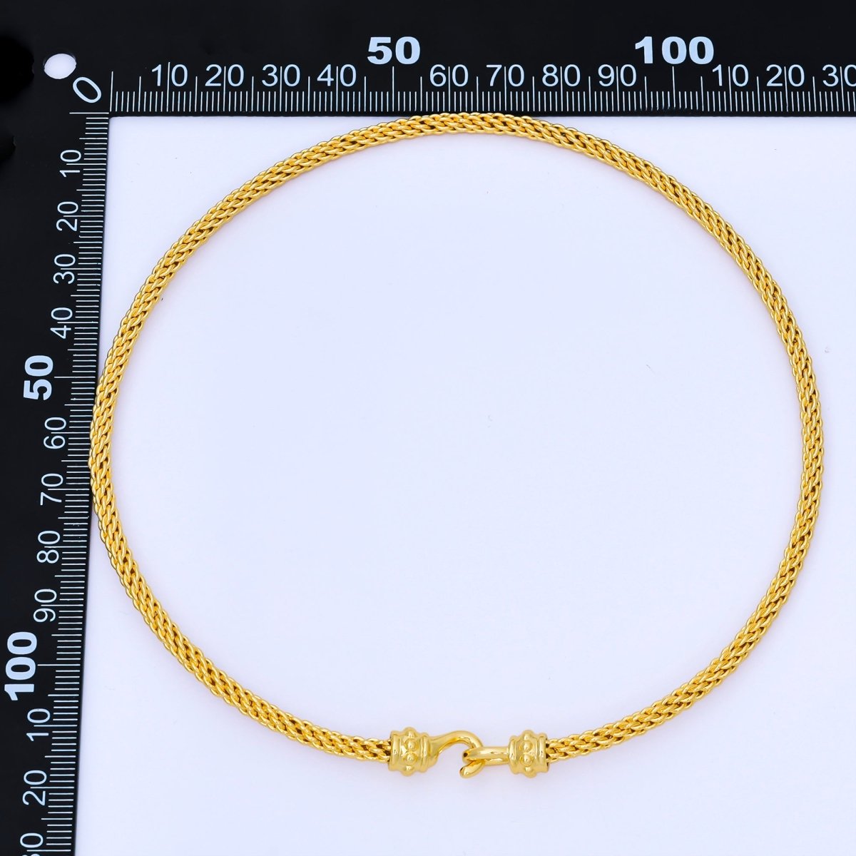 24K Gold Filled 4mm Twisted Rope Mixed Metal Necklace | WA-3898
