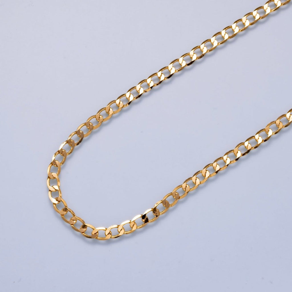 24K Gold Filled 5mm Minimalist Curb Chain Unfinished Chain by Yard | Roll-01869