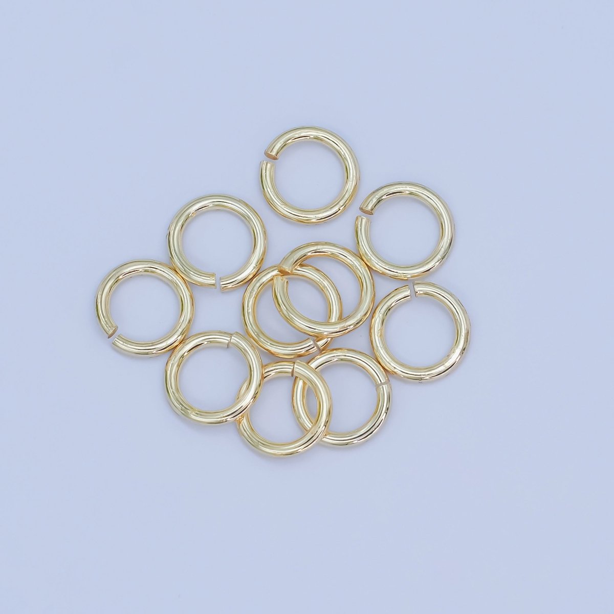 24K Gold Filled 8mm x 1.2mm ( 16 gauge ) Minimalist Jump Ring Finding Set in Gold & Silver | SP-1627