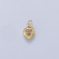 24K Gold Filled 9mm Clear CZ Heart Bezel Charm in Gold & Silver | Charms-01265