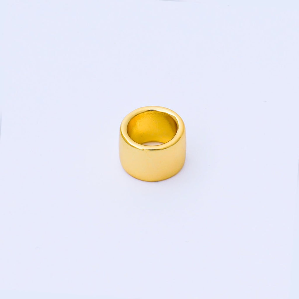 24K Gold Filled 9mm x 6mm Minimalist Wide Bead in Gold & Silver | B487