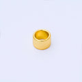 24K Gold Filled 9mm x 6mm Minimalist Wide Bead in Gold & Silver | B487