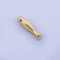 24K Gold Filled Clear CZ Fish Beach Minimalist Bead | B486