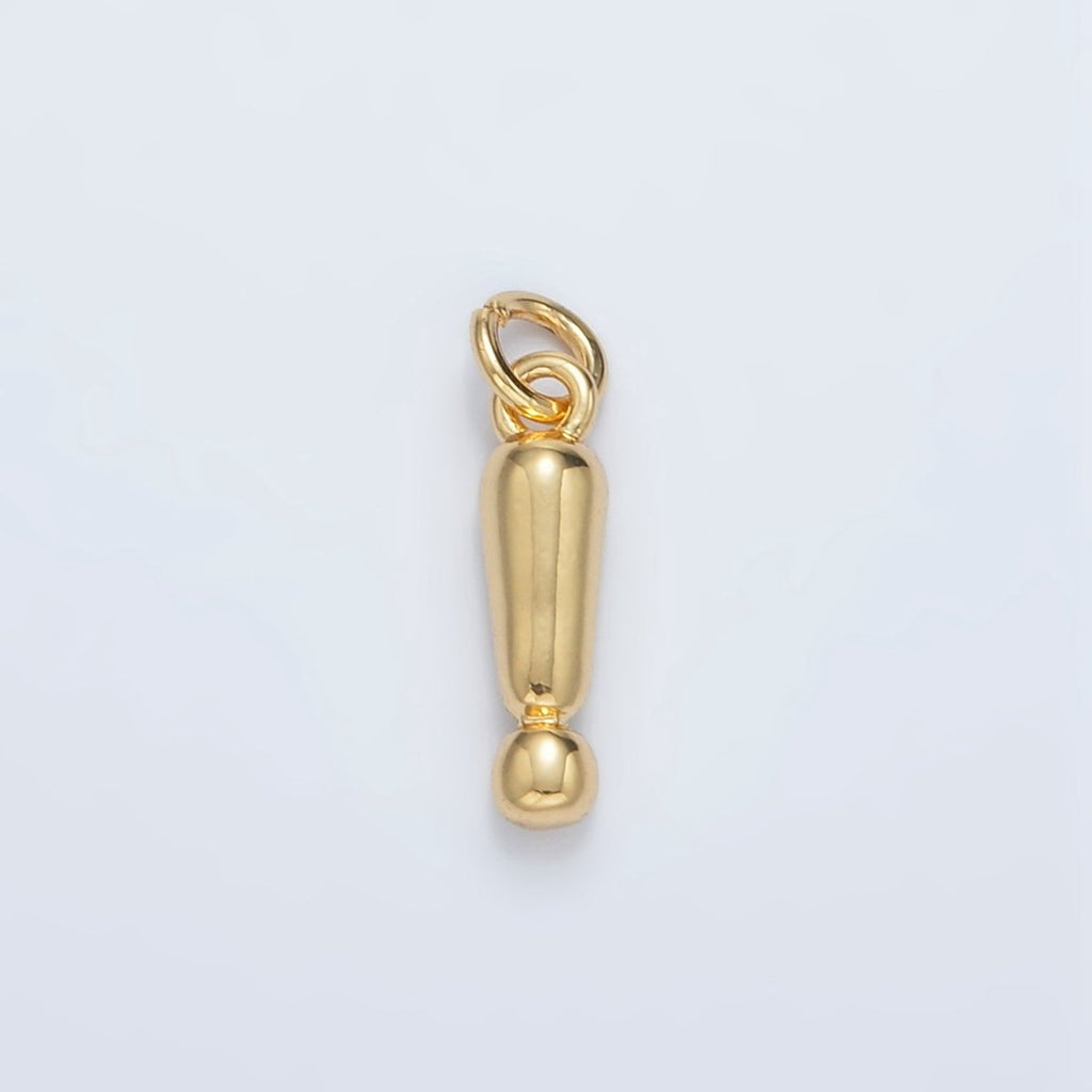 24K Gold Filled 13mm "!" Exclamation Mark Minimalist Mini Charm | AC161