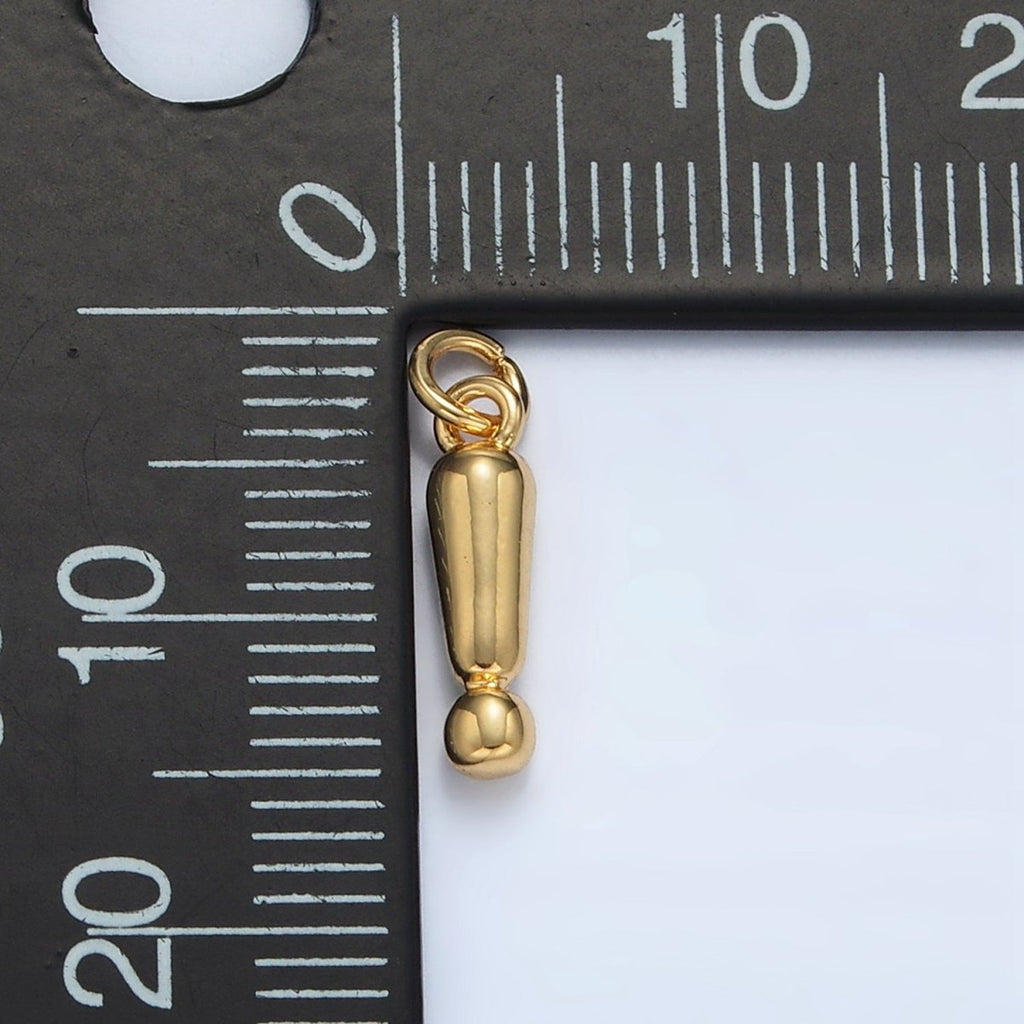24K Gold Filled 13mm "!" Exclamation Mark Minimalist Mini Charm | AC161