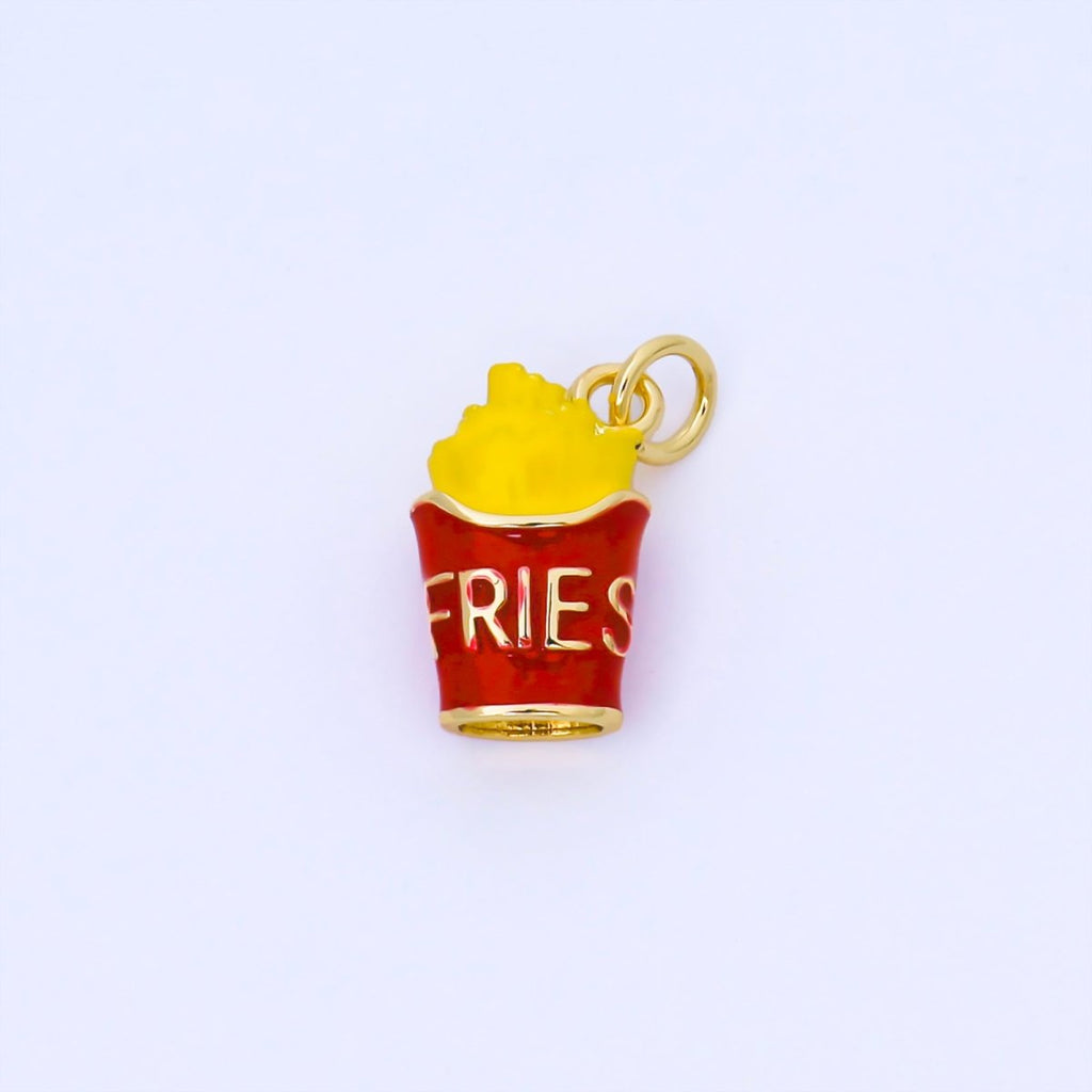 24K Gold Filled French Fries Enamel 3D Multidimensional Charm | AF1563