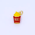 24K Gold Filled French Fries Enamel 3D Multidimensional Charm | AF1563