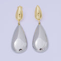 24K Gold Filled 25mm Mixed Metal Teardrop Drop Stud Earrings | AJ110