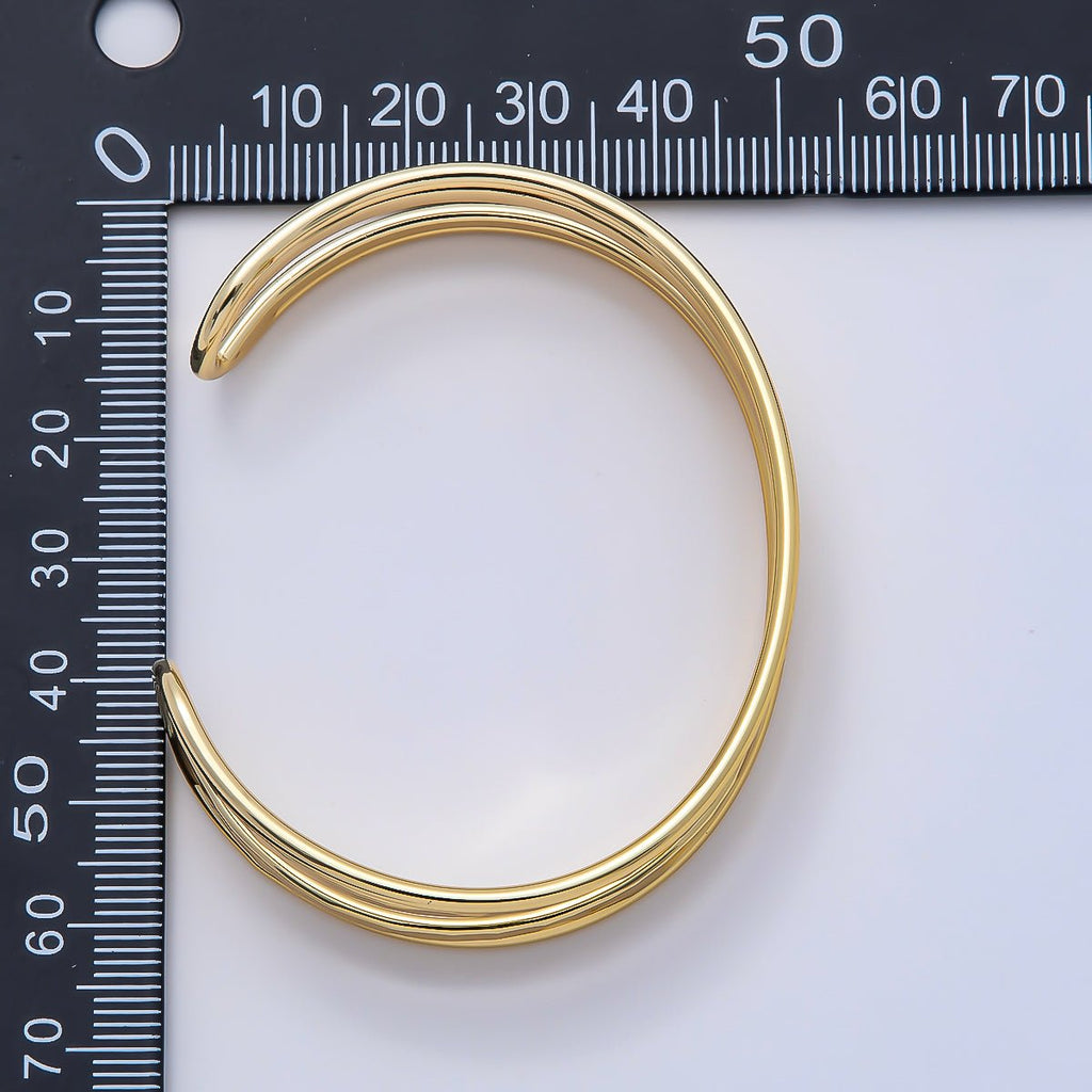 24K Gold Filled Minimalist Cuff Band Bangle Bracelet | WA-3895