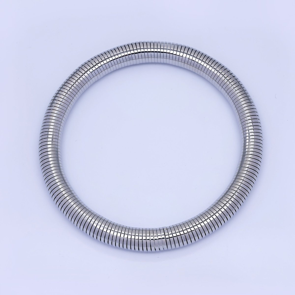 24K Gold Filled Ribbed Twisted Rope Flexi Coil Bangle Bracelet in Gold & Silver |  WA-3896