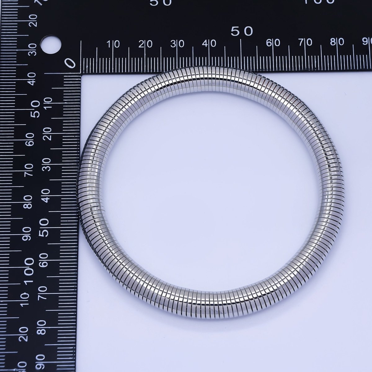 24K Gold Filled Ribbed Twisted Rope Flexi Coil Bangle Bracelet in Gold & Silver |  WA-3896