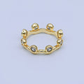 24K Gold Filled Round Clear CZ Wave Stacking Band Ring | O849