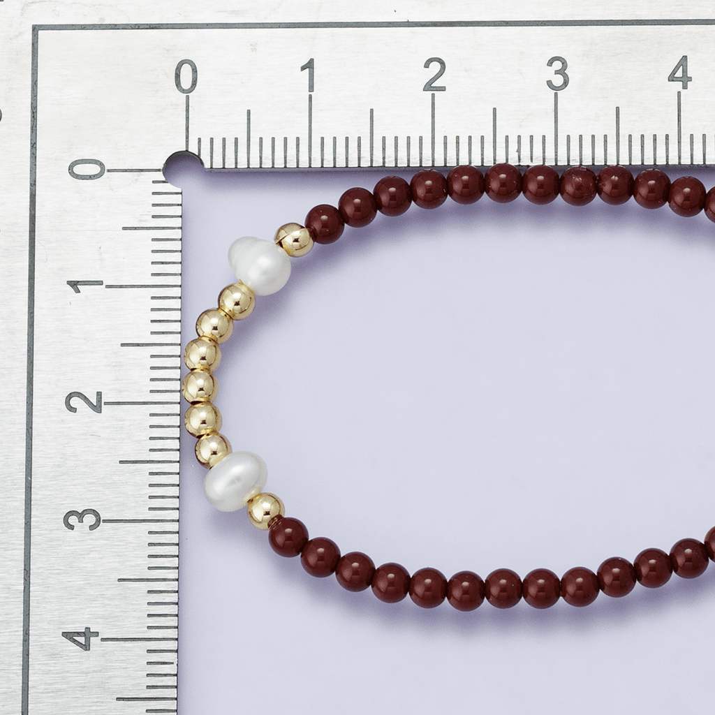 24K Gold Filled Shell Pearl Carnelian Ball Gemstone Paperclip Chain Half 16.5 Inch Necklace | WA-04209