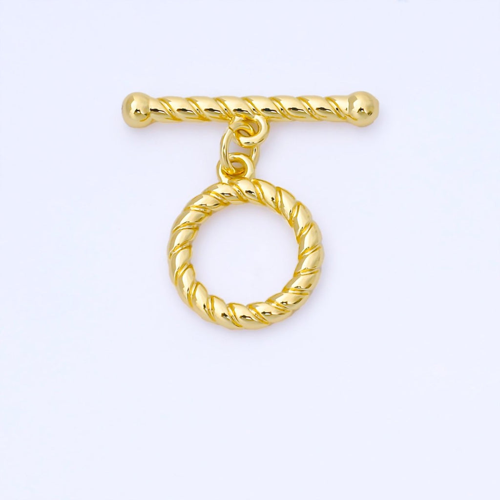 24K Gold Filled 5mm Ribbed Rope OT Toggle Clasp Closure Finding in Gold & Silver | Z1490