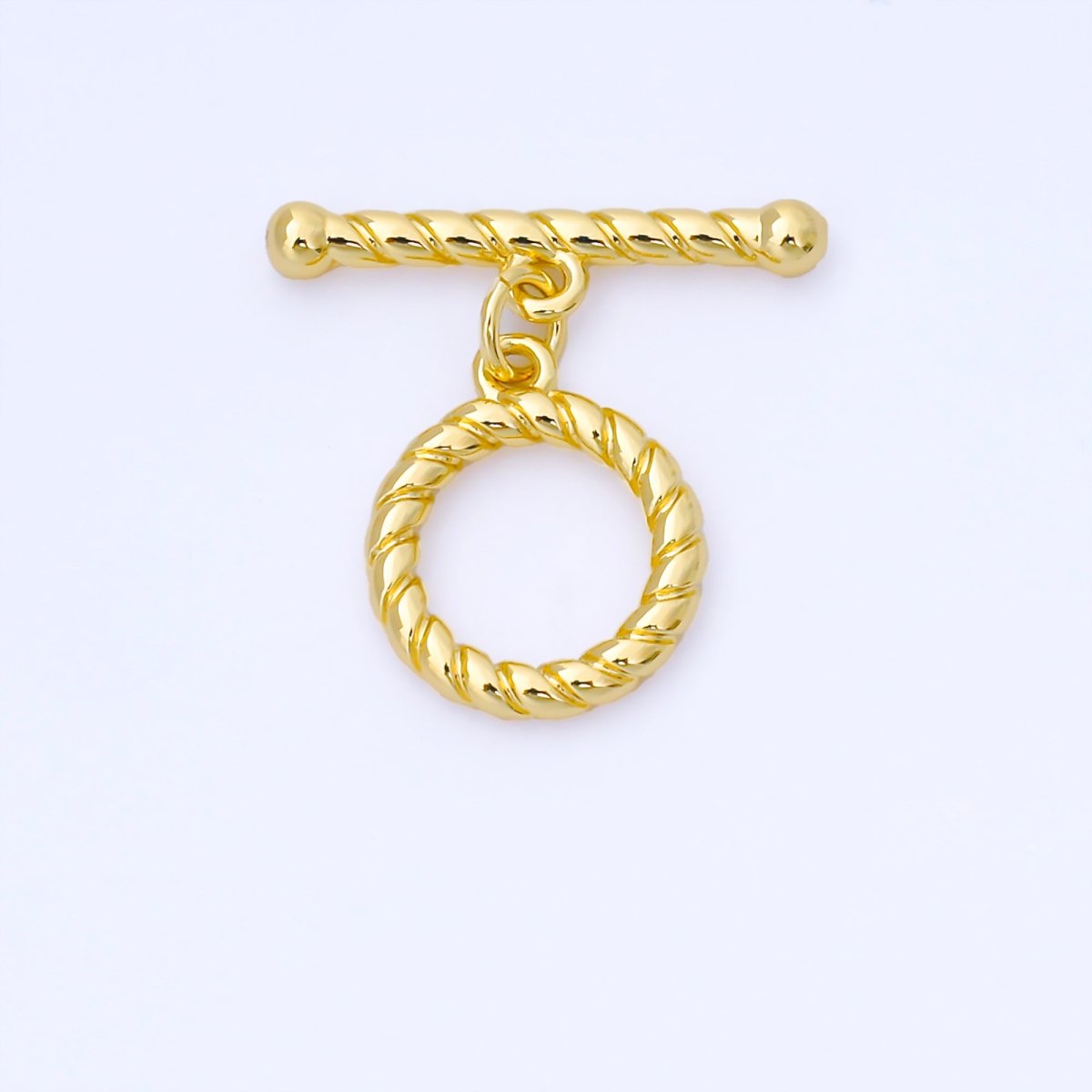 24K Gold Filled 5mm Ribbed Rope OT Toggle Clasp Closure Finding in Gold & Silver | Z1490