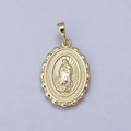 24K Gold Filled Virgin Mary Medallion Sunburst Religious Lady of Guadalupe Pendant | H00484