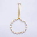 24K Gold Filled White, Multicolor, Black Button Freshwater Pearl Bolo Adjustable Bracelet | WA-04264