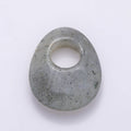 25mm Natural Gemstone Chubby Teardrop Slide Charm Pendant | Findings-00470 ~ Findings-00478