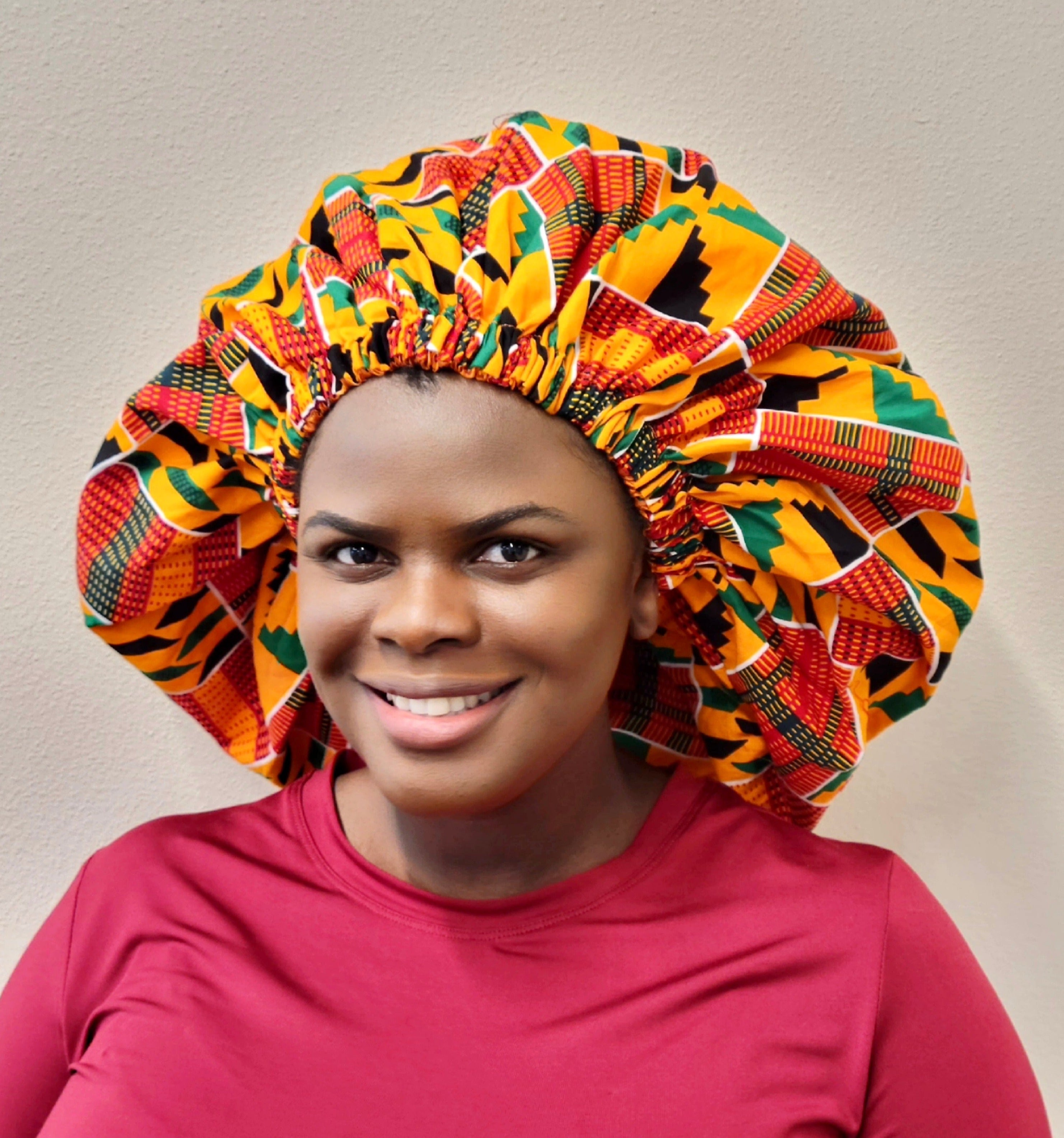 Duma Mbili XL Silk Lined African Print Bonnet