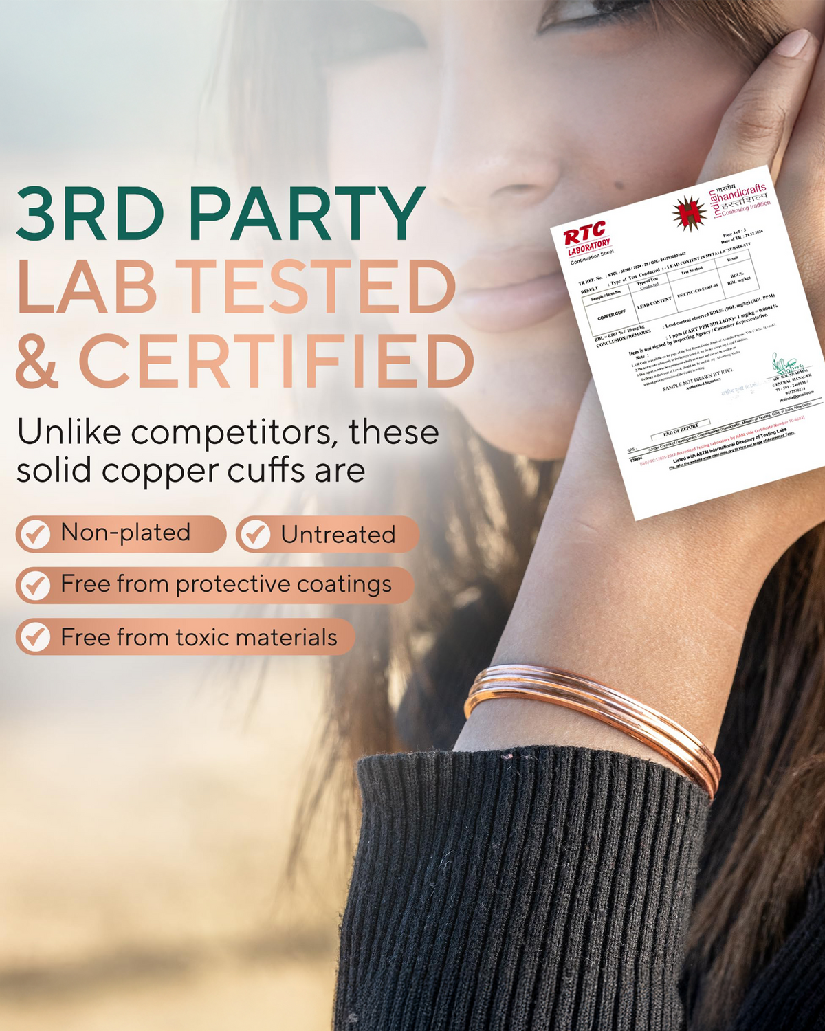 Pure Copper Cuff Bracelet – Tier