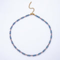 3mm Blue, Pink, Clear AB, Peach, White, Green Tube Rondelle Multifaceted Crystal Gemstone Chain 16 Inch Necklace | WA-00898 ~ WA-01015