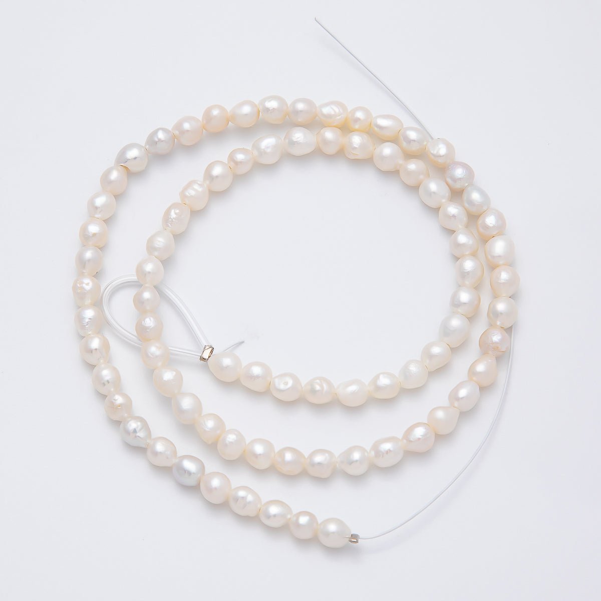 4.5mm Off White Button Round Freshwater Pearl Strand Finding | WA-04263