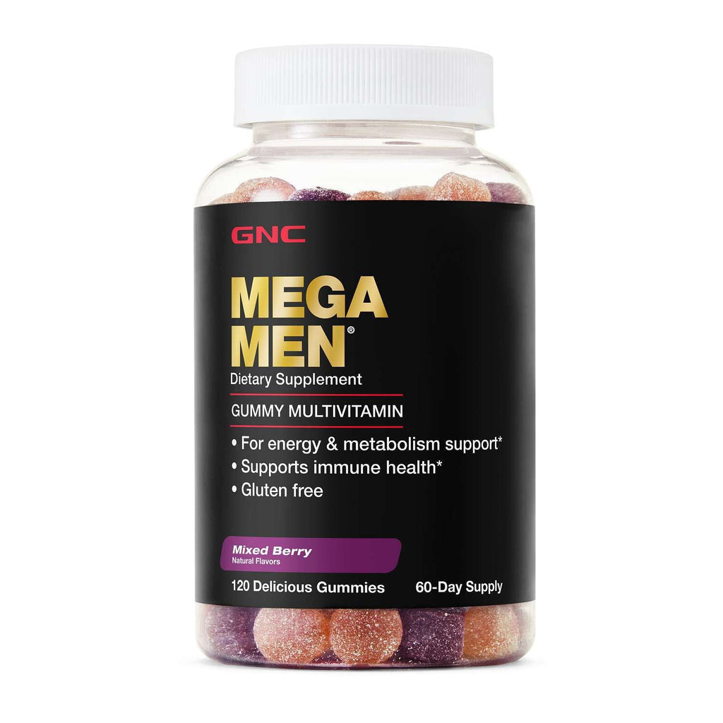 GNC Mega Men Gummy Multivitamin, Mixed Berry, 120 Gummies