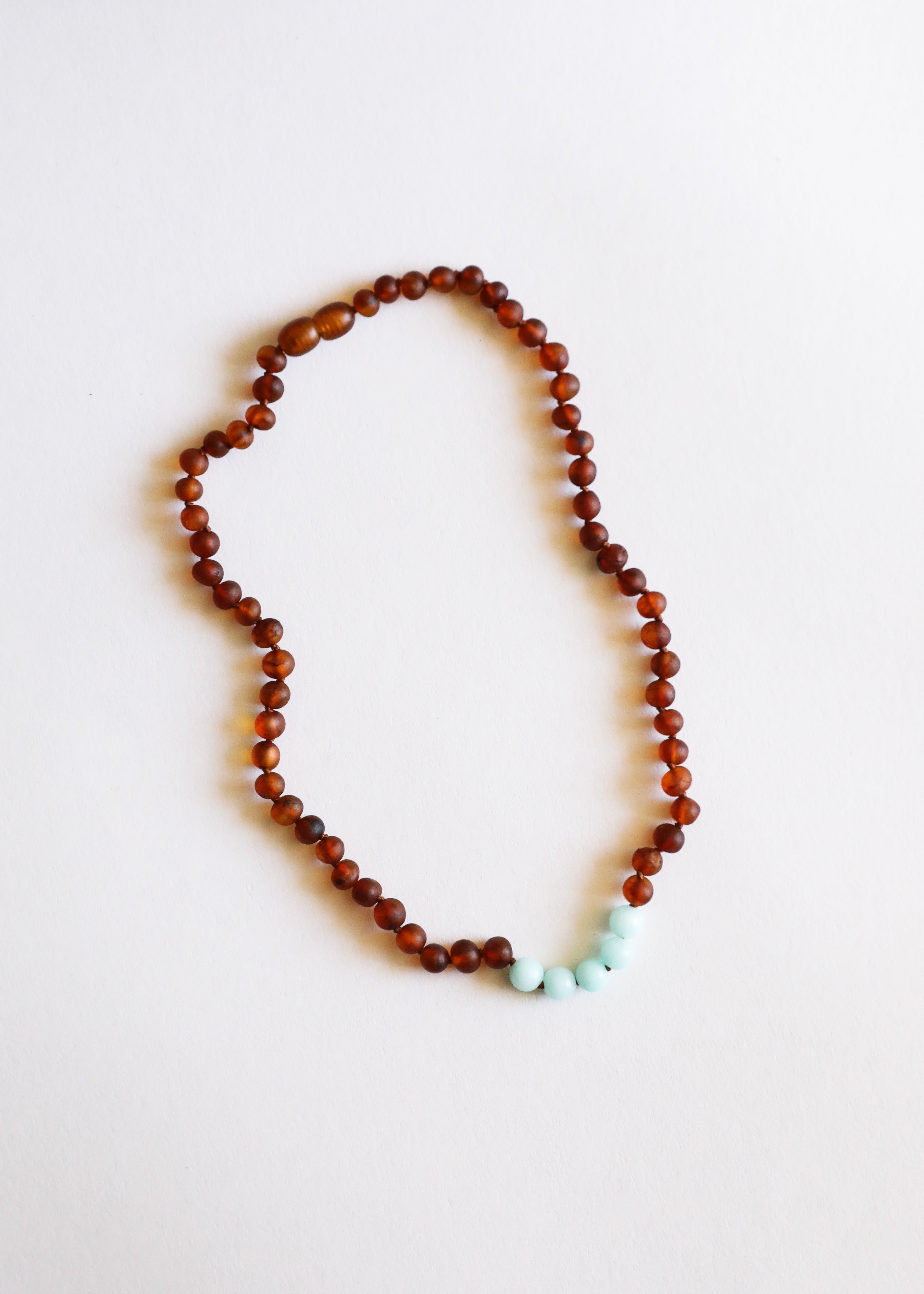 Raw Cognac Baltic Amber + Amazonite || Necklace Set