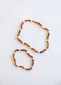 Raw Cognac Baltic Amber + Pearl Halo || Necklace Set
