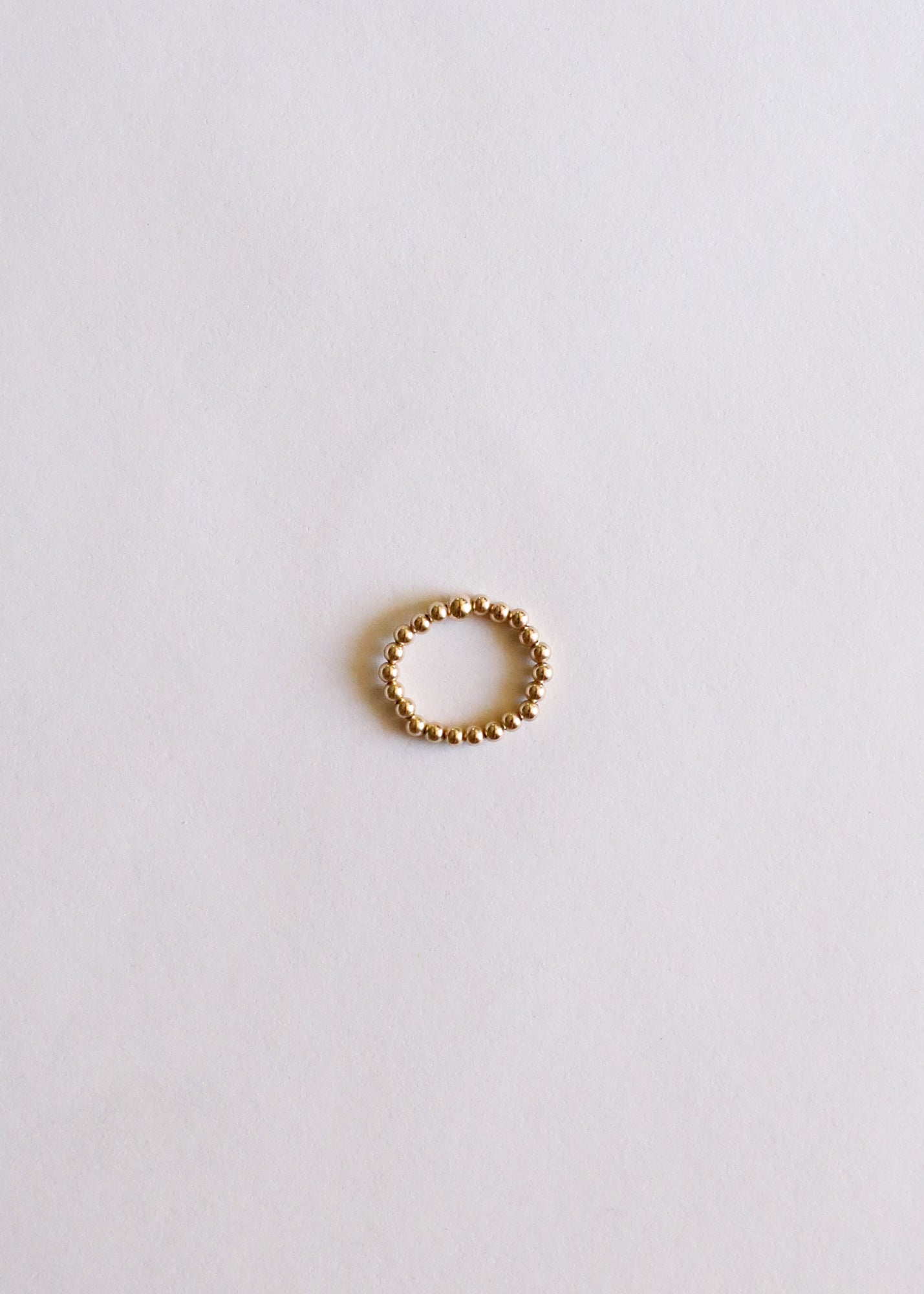 Raw Cognac Baltic Amber + 14K Gold Filled Beaded Ring Stack