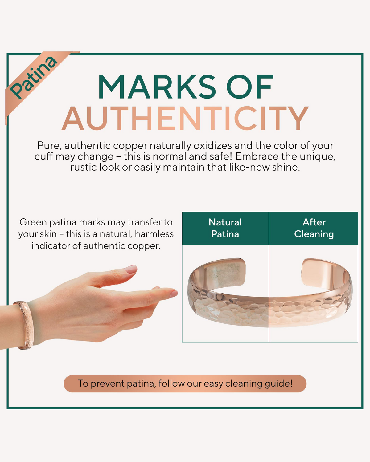 Pure Copper Cuff Bracelet – Hammered