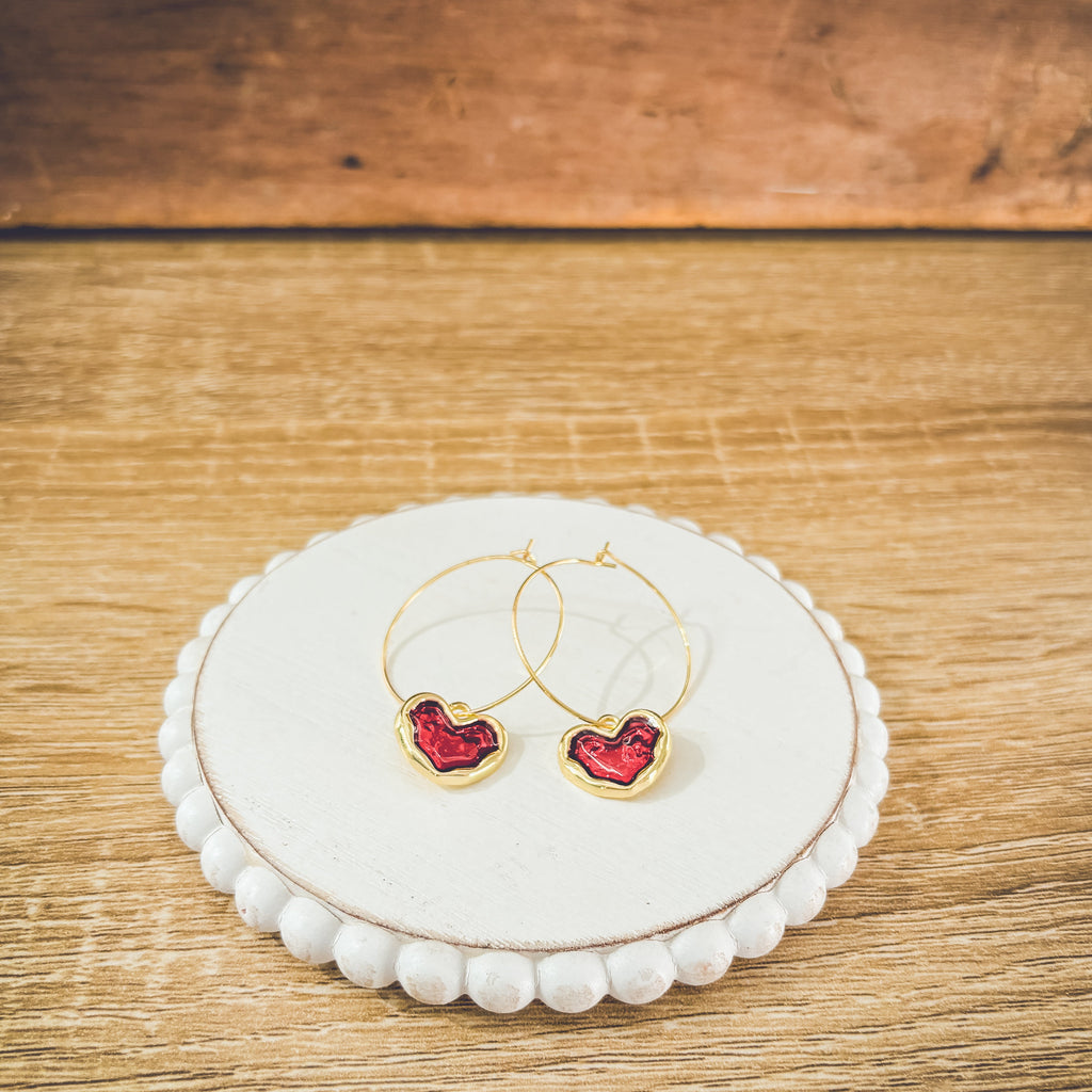 Gorgeous Gold Heart Hoop Earrings