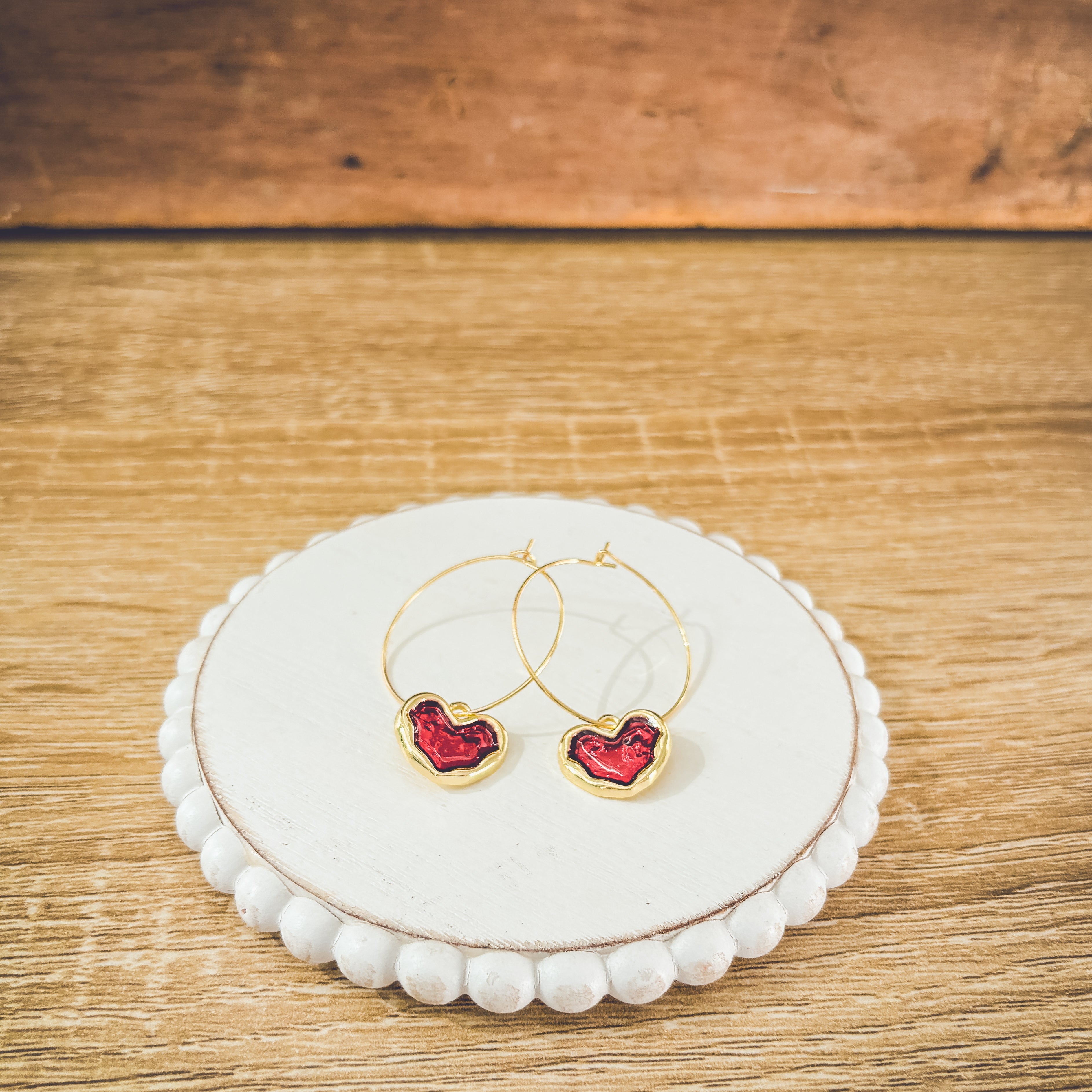 Gorgeous Gold Heart Hoop Earrings