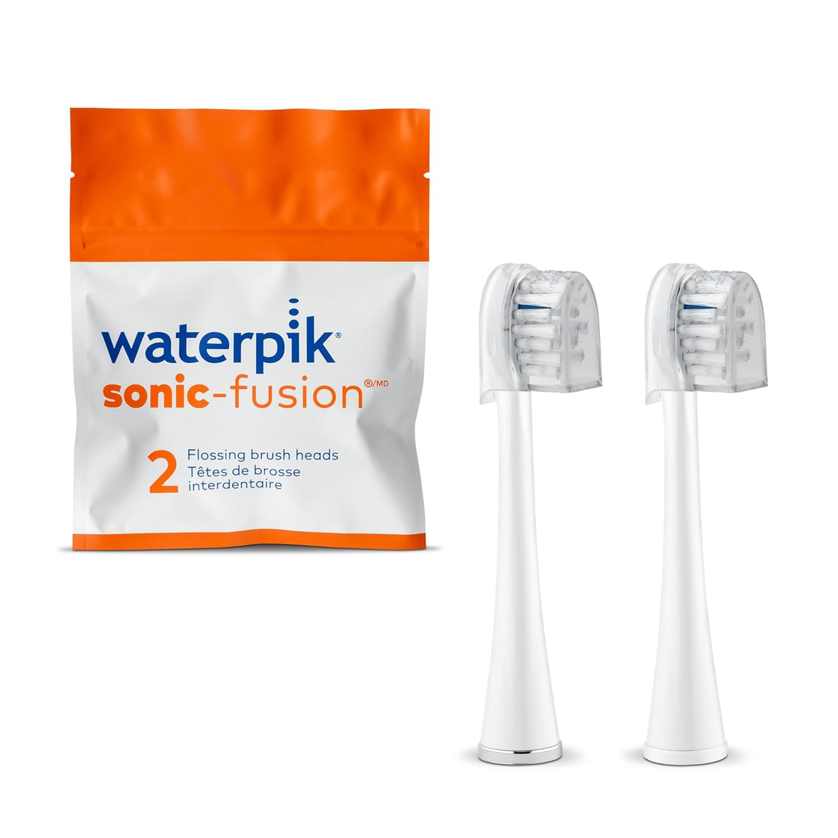 Waterpik Sonic-Fusion Compact Replacement Flossing Brush Heads, White, 2 Count