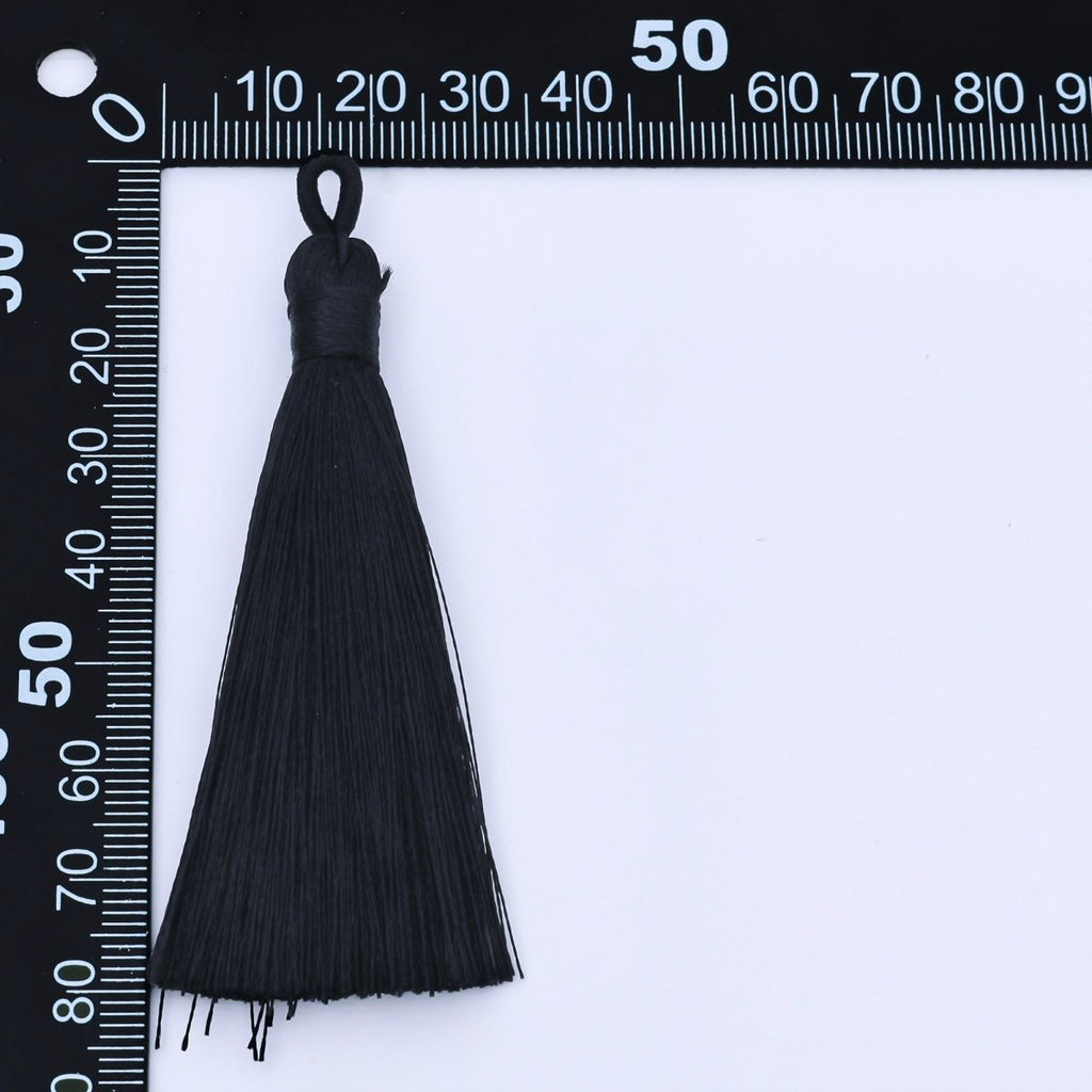 83mm Black Tassel Bail Drop Keychain Accessories Fringe Jewelry | Z1494 - Z1496