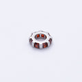 8mm Silver Bead Birthstone Micro Paved Round CZ Rondelle Spacer Charm | Beads-00140 ~ Beads-00151