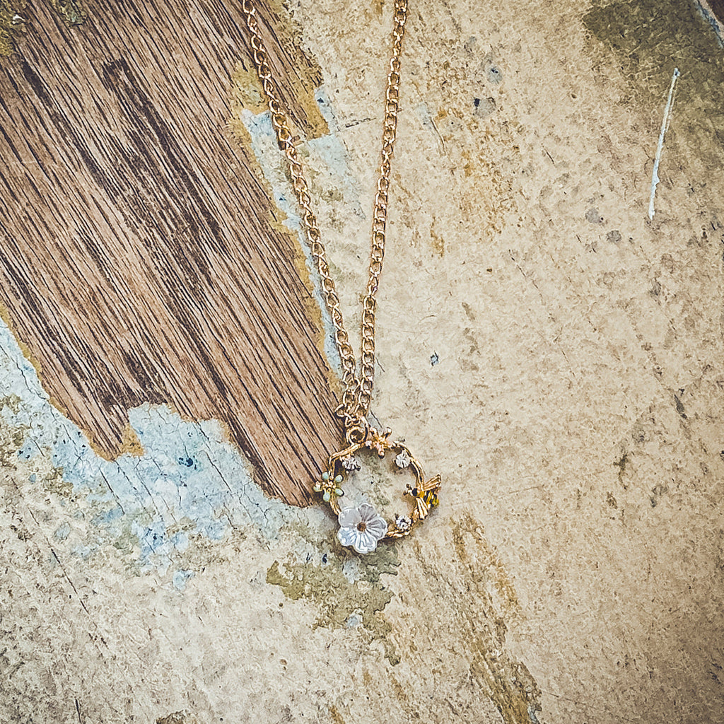Gold Bumble Bee Necklace