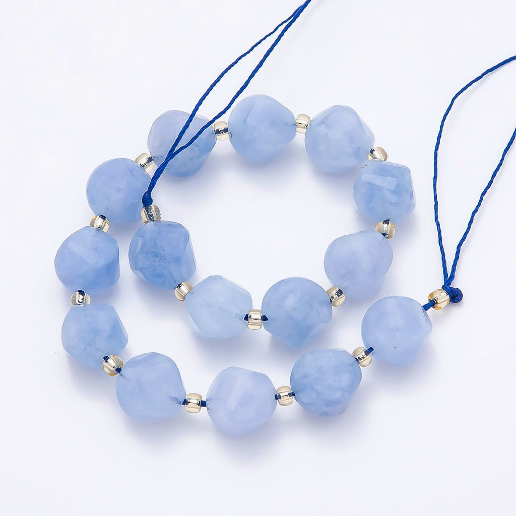 9mm Natural Gemstone Round Multifaceted Beads Strand Finding | WA-04760 ~ WA-04770