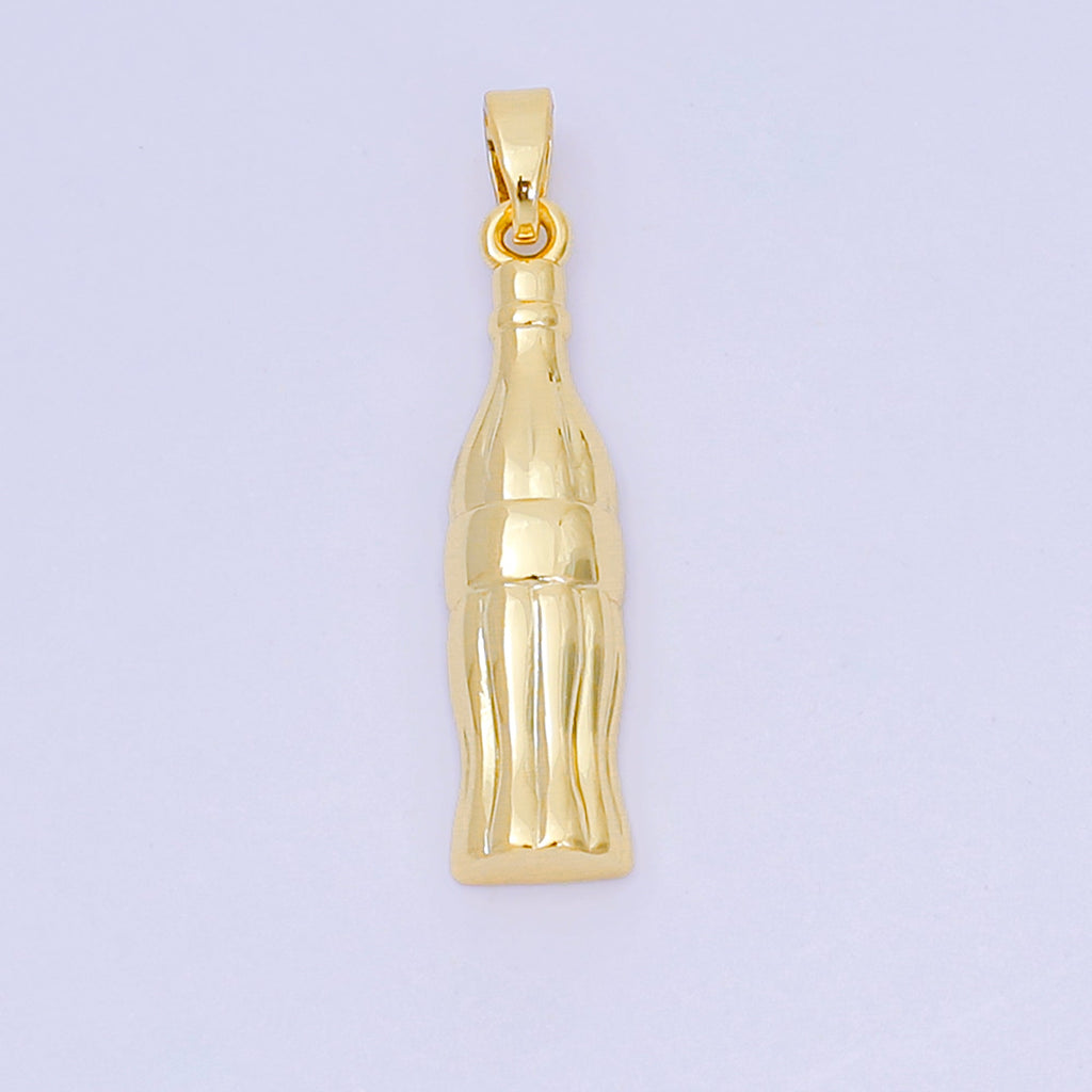 24K Gold Filled 27mm Classic Soda Glass Bottle Pendant | AA1596
