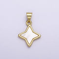 18K Gold Filled 20mm Shell Pearl Bezel Celestial Star Pendant | AA552