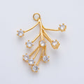 18K Gold Filled 40mm Clear CZ Flower Leaf Fireworks Charm | AF1410