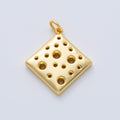 18K Gold Filled 20mm Dotted Slice of Cheese Rhombus Charm | AF1414